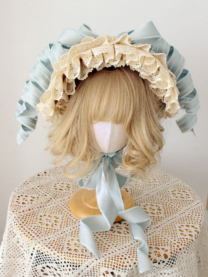 Bonnet Curls 8 Lolita Options Lace Ribbons with Color and – Design