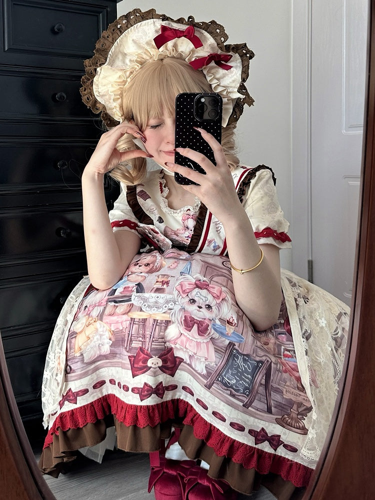 グリーンピンクロリータ / アプリコットボンネット