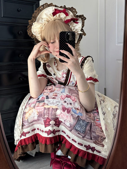 グリーンピンクロリータ / アプリコットボンネット