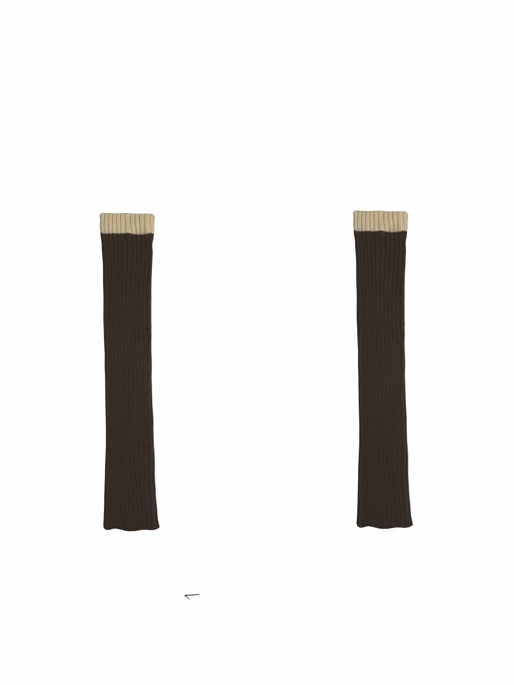 コントラストトリムニットレッグウォーマー