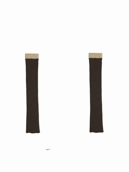 コントラストトリムニットレッグウォーマー