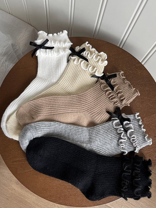 5 Style Ear and Socks Lolita Wood Wool Design Bow Butterfly Colors with