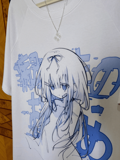 Kawaii Girl T-Shirt Print Yami Blue Anime Light