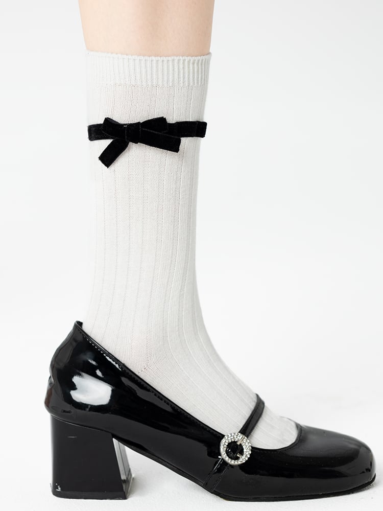Cotton Decorated 20CM 4 Colors Bow Socks Ballet-Style