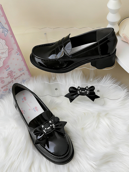 Shoes Height Black with Preppy Style Heel 5cm