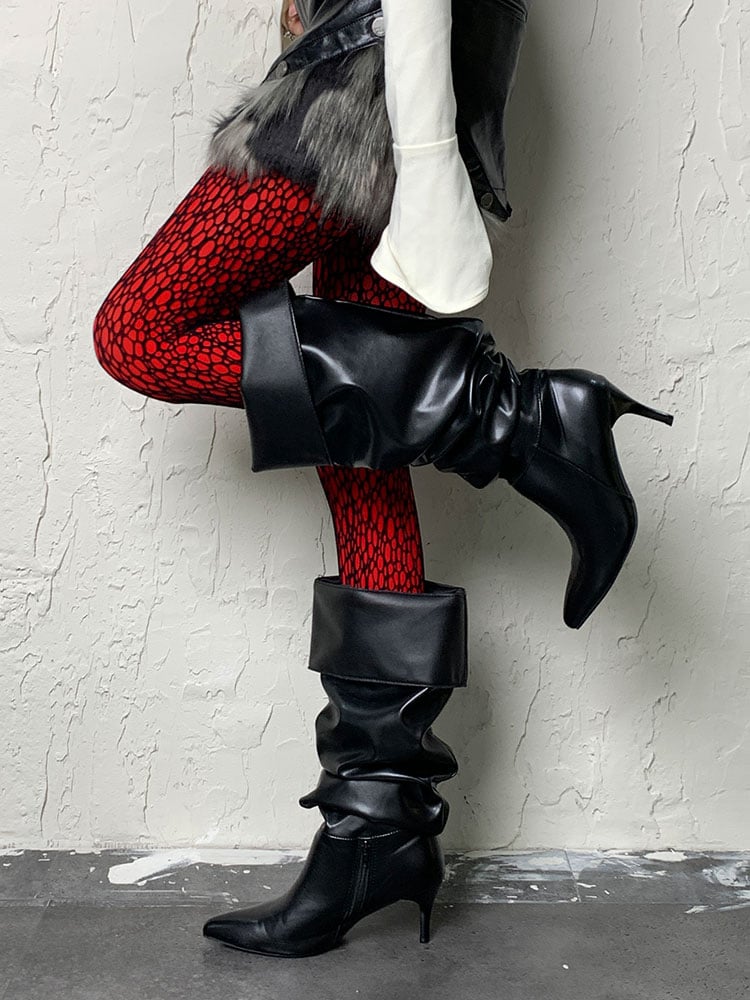 Dark Gothic Black Y2K Cutout Tights