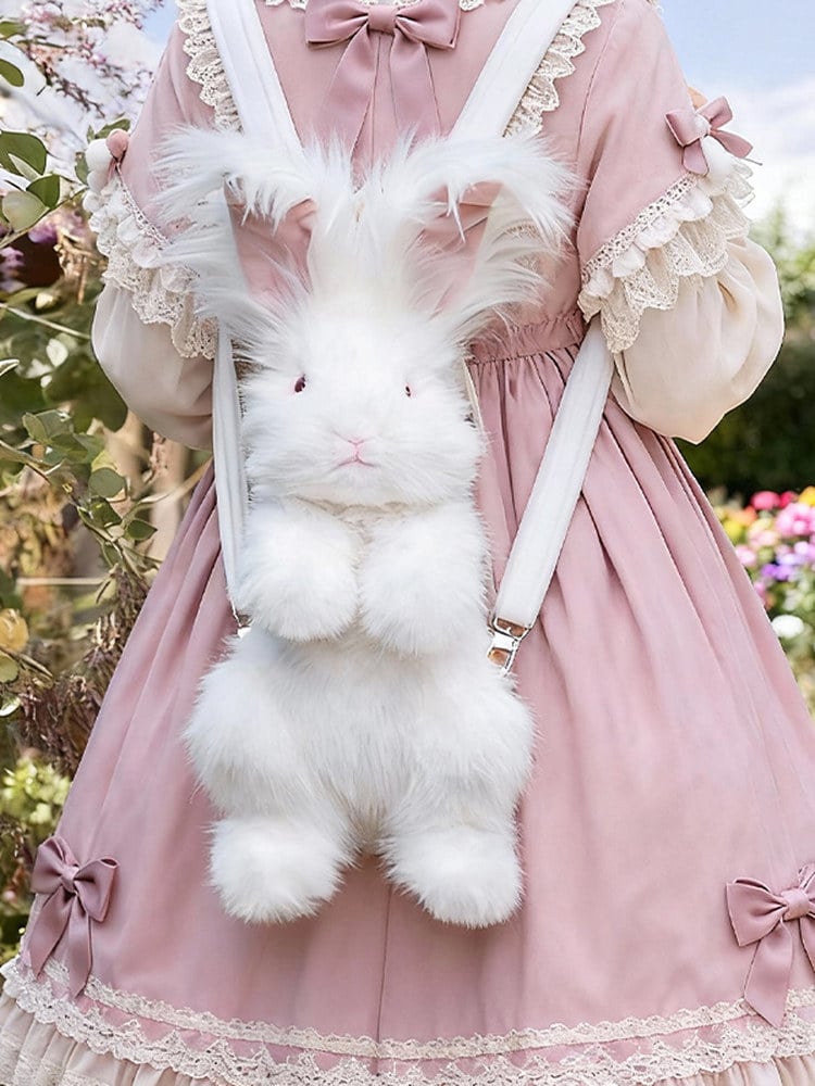 Bag Plush Realistic Backpack/Crossbody Cute Bunny