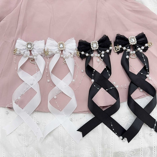 Jirai Hairclips Long Seiso Bow Style Kei Ponytail Colors Tails Spiral with Ribbon Six for