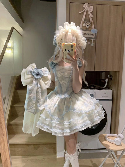 Train Floral Detached Bow Blue/Purple/Pink/Green