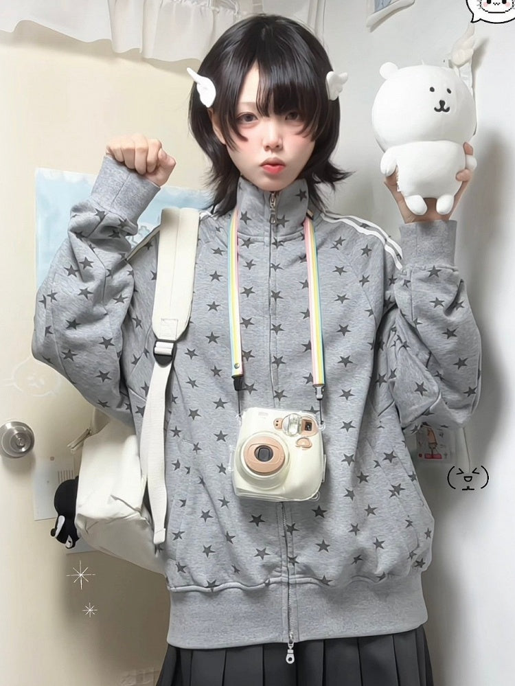 Grey - Jacket Print Star Y2K