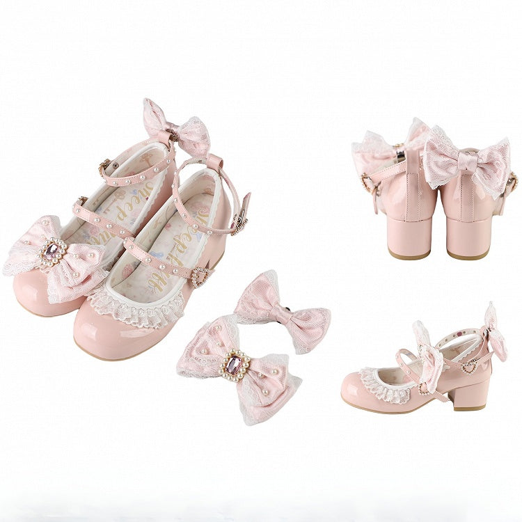 Detachable Beaded Polished And Dusty Pink Rhinestone Decorated