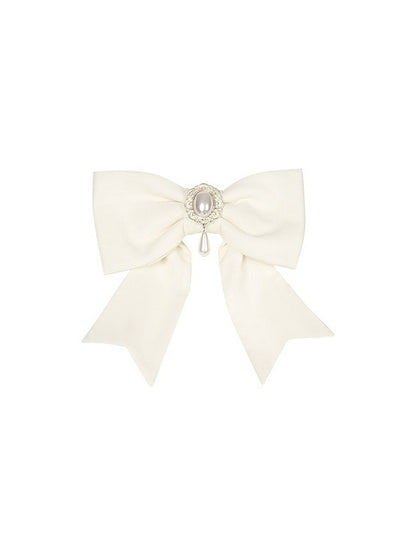 / Black Bowtie Brooch Beige