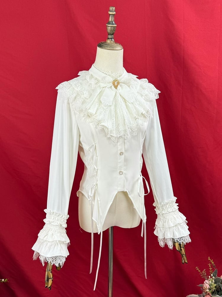 Sleeves Long White Extended with Blouse Lolita Gothic Bell Detachable
