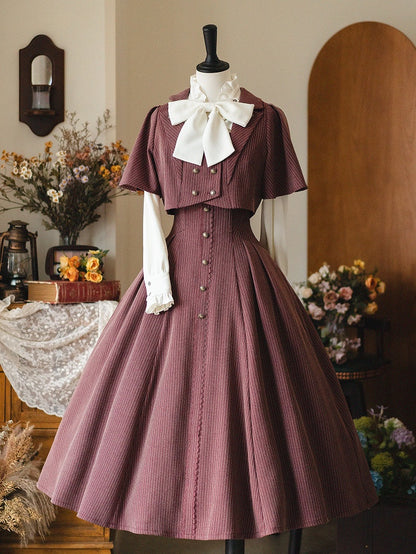 レッドレトロファッションブレザーカラーバタフライスリーブクロップドトップス