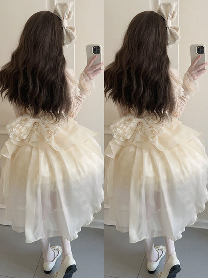 Lace Apricot KC Lolita Bow