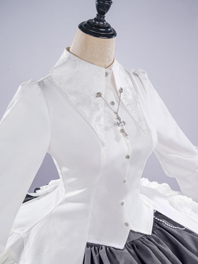 Yosuga no Sora Kasugano Sora Weißes Hemd und schwarzer Rock Lolita-Stil Cosplay-Kostüm