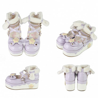 Details Sweet - Star Mary Lolita Janes Platform in Purple PU