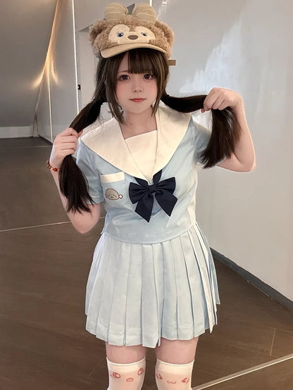 水色JK制服プリーツスカート