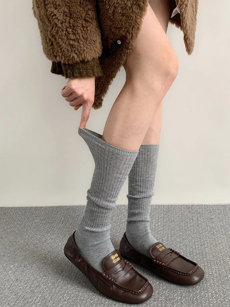 Ribbed (8 Socks Calf Colors) Knit Slouchy
