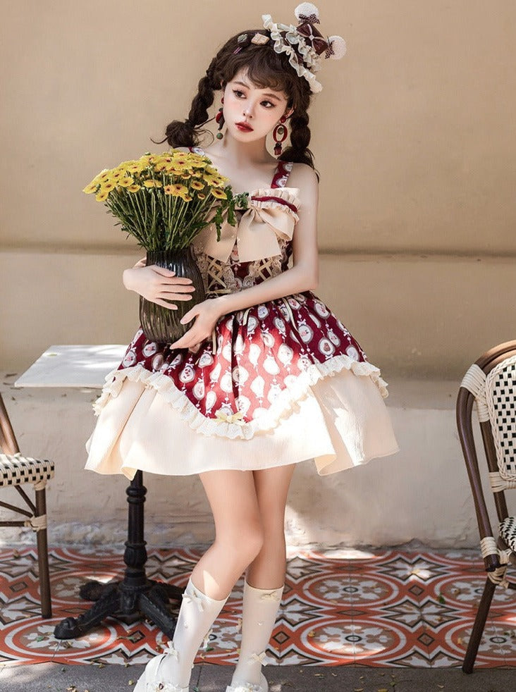 Dress Lolita Handle Print Ribbon