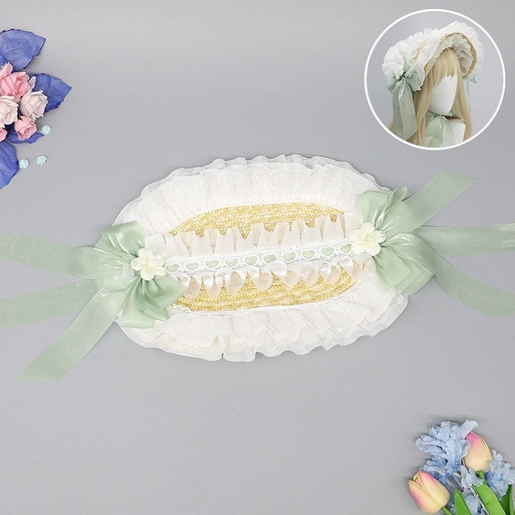 Floral Pink/Blue/Green Details Bowknot Design Gorgeous Version