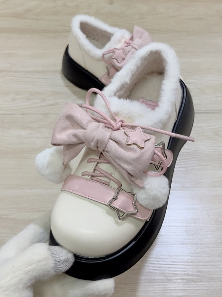 Accents Winter Star Fleece-Lined Sweet Beige Pink - Plateauschuhe