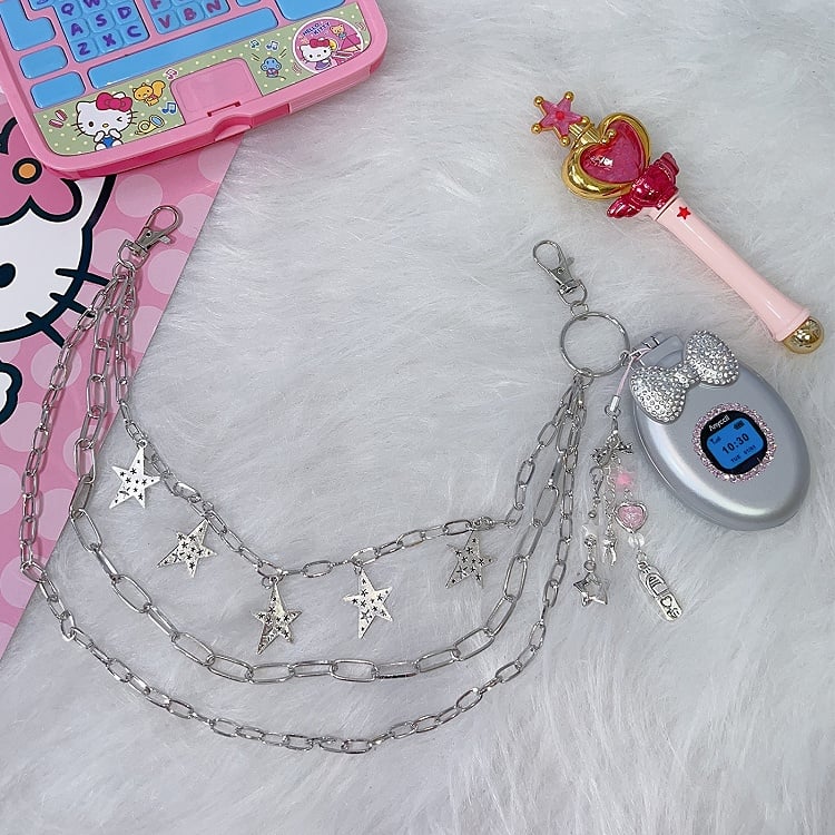 Star Phone-shaped And Accessory Y2K Comb Charm Silver