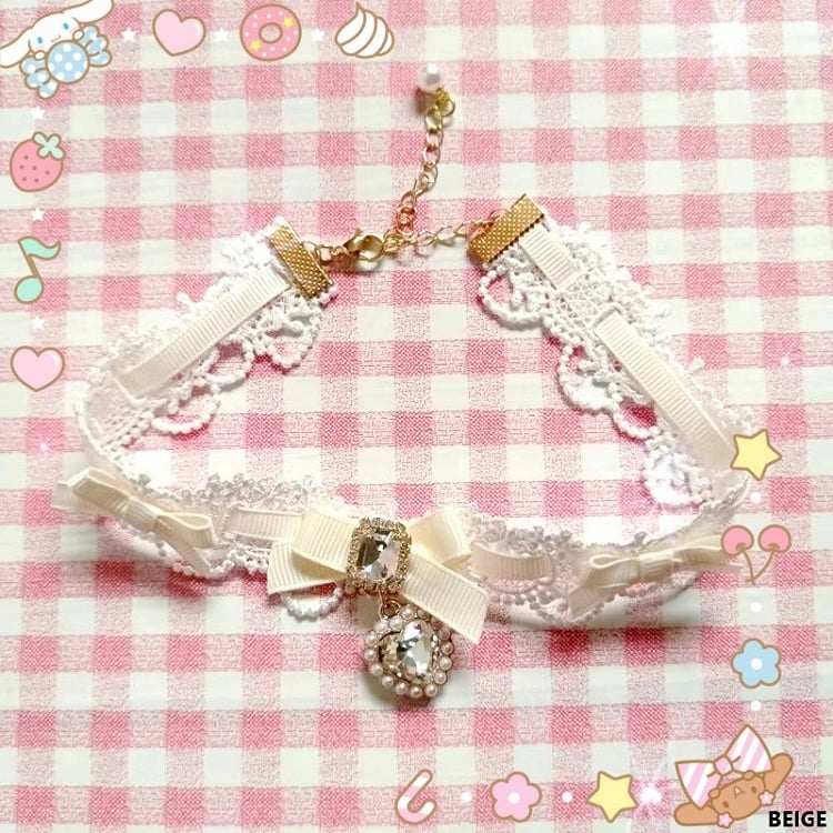 Kei Bowknot Jirai Choker 11 Lace Color Options