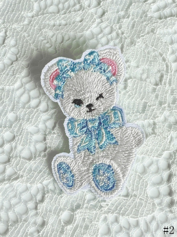 Snowflake Bear Embroidery Brooch