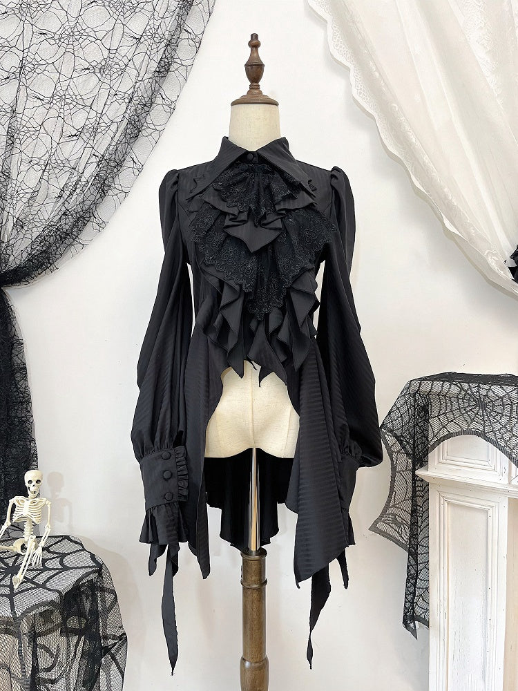 Black Gothic Lolita Jabot Tie - Acorn Fruit