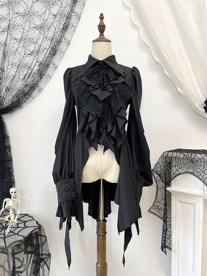 Black Gothic Lolita Jabot Tie - Acorn Fruit