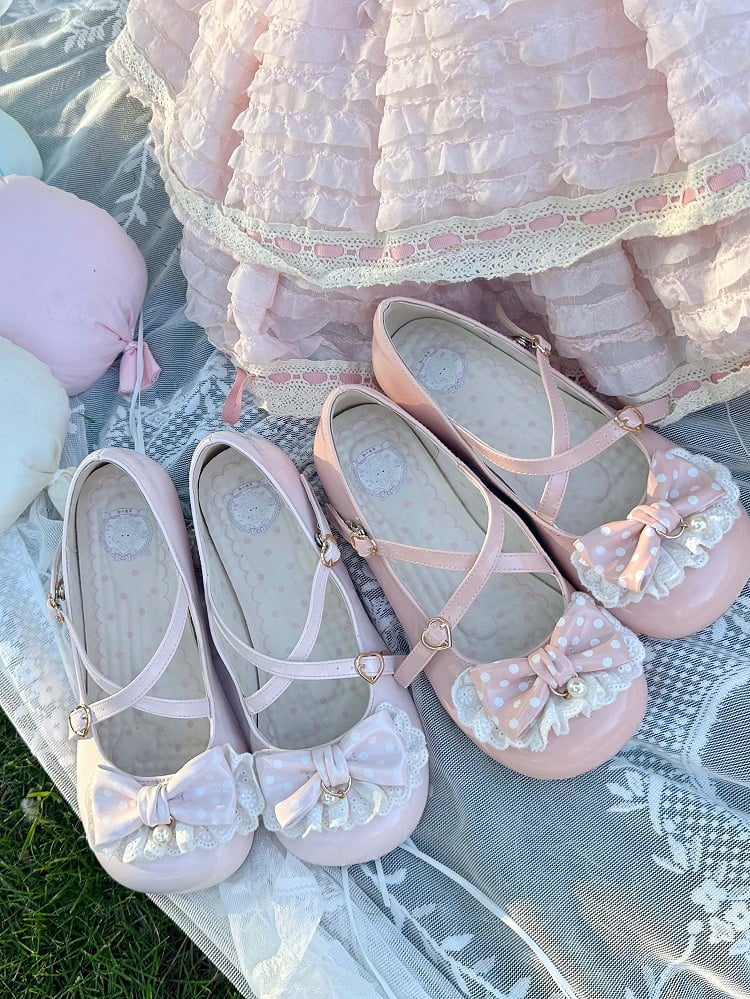 Lolita Round Pink Toe with Heel Shoes Heart 2.5cm Sweet Light Fastener