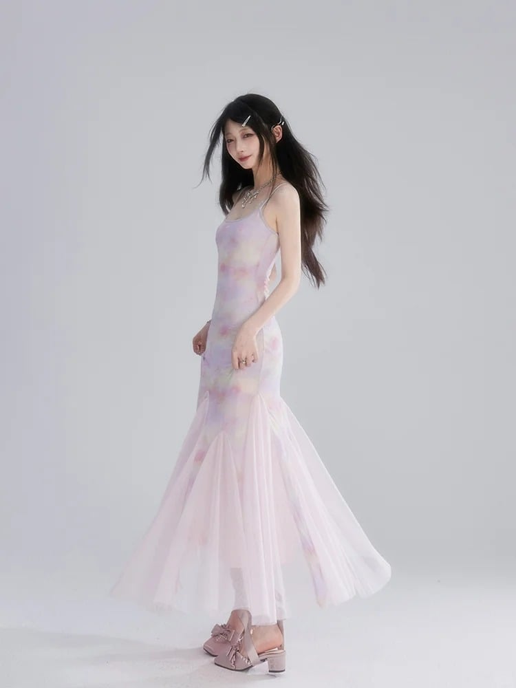 Buntes Tüll-Unterkleid mit Meerjungfrauenrock