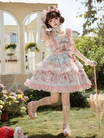 White Ruffle Edging Lolita Sheer Apron - Jelly Girl
