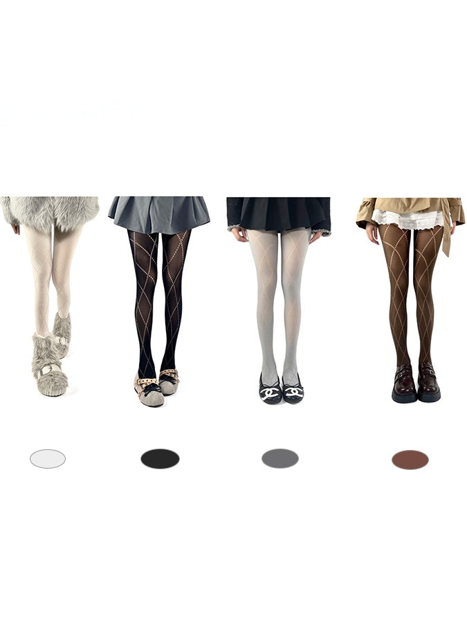 Colors Retro 4 Diamond Tights Pattern