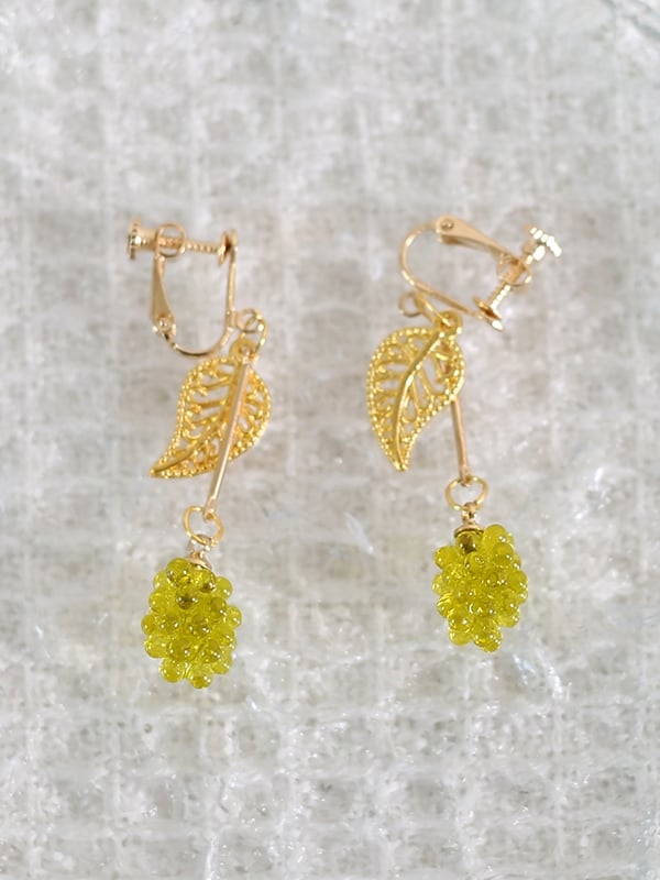 Green Leaf Purple - Fresh Grape / Lolita Clips Crystal Ear style