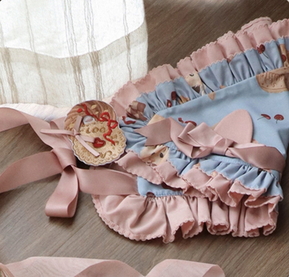 Embroidery Lolita Headscarf Available in Patch colors with 3 Biscuit
