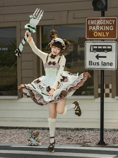 Shape Green Lolita Heart Mint JSK Applique Cake Hem and Embroidery Pompompurin
