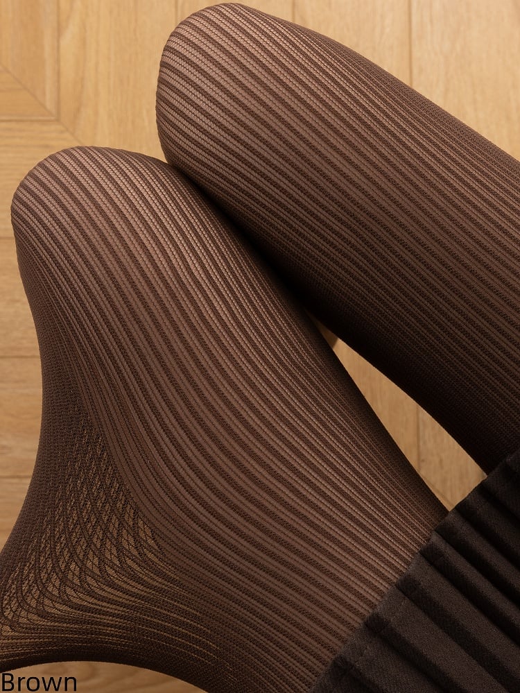 Pattern Thin Vertical Tights Striped Slimming 4 Colors
