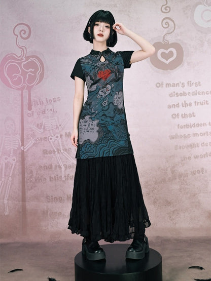 Crinkled Chiffon Maxi Skirt - Quirky Hut
