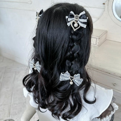 Bowknot Pearl Options Color Kei 10 Hairclip Rhinestone Jirai Lace Heart