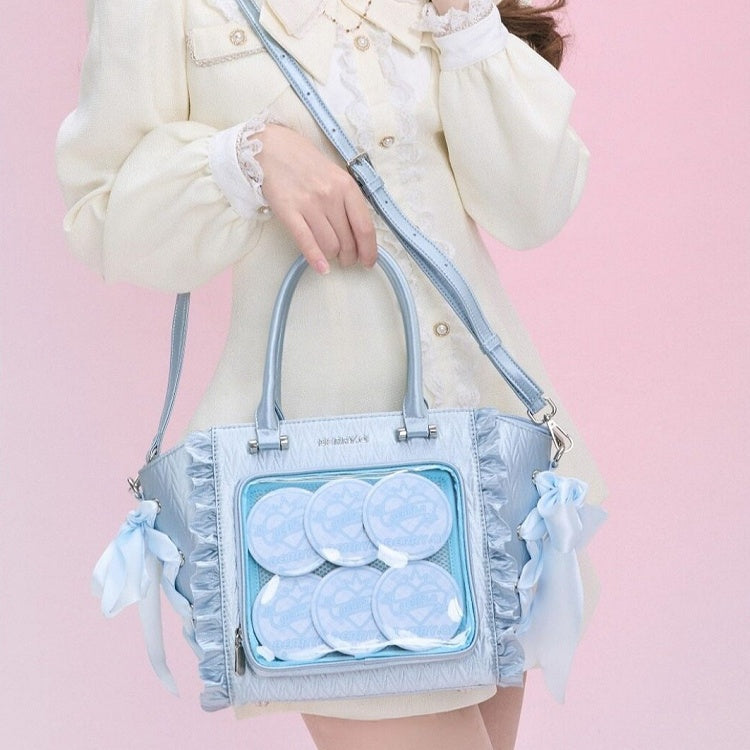 Details Bag Handbag/Crossbody Bowknot Ita Ruffled Blue Trim