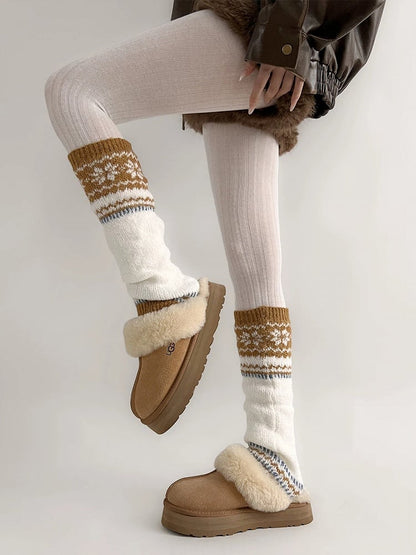 Isle Fair Leg Colors） Knit Patterned Warmers（4