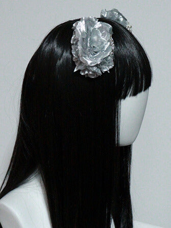 Krone Schwarz/Silber Haarspangen Design Ohr verziert Blumen Bär