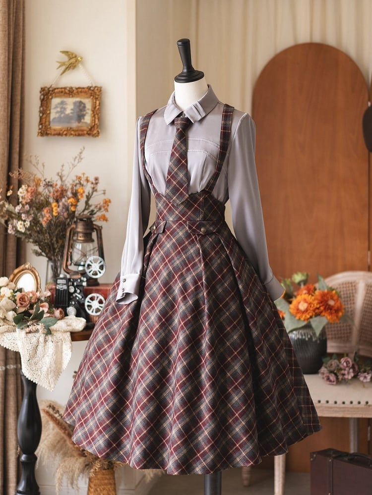 Shirt Elegant with Tie Fitted Satin Gray Jabot Long Sleeves