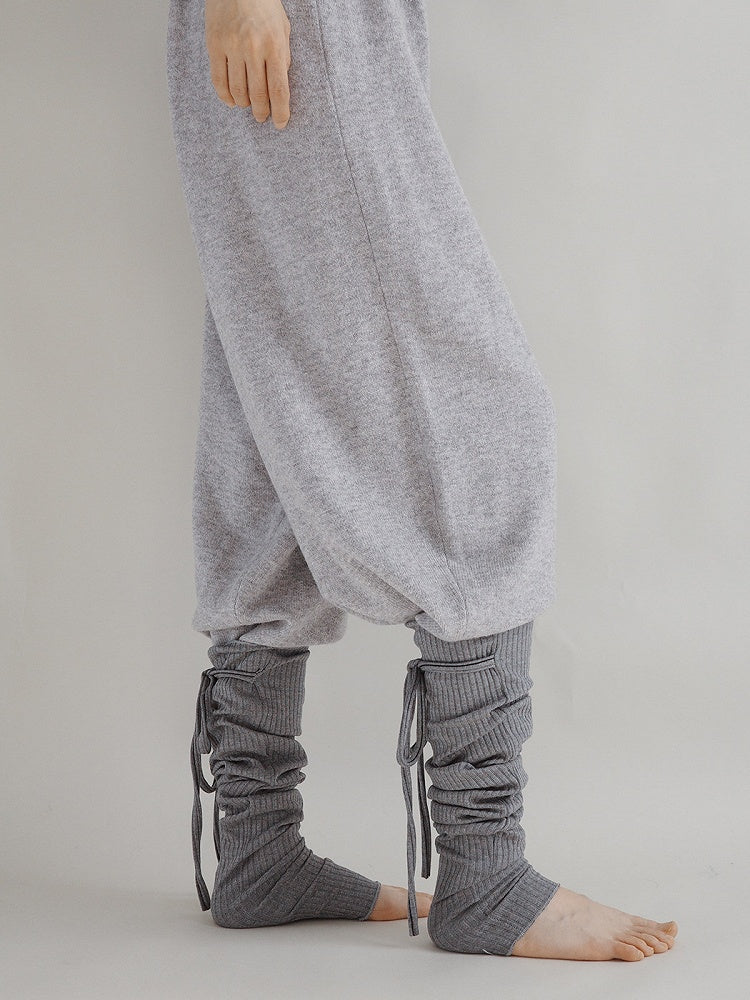 (3 Ribbed Knit Ruched Stirrup Leg Warmers Colors)