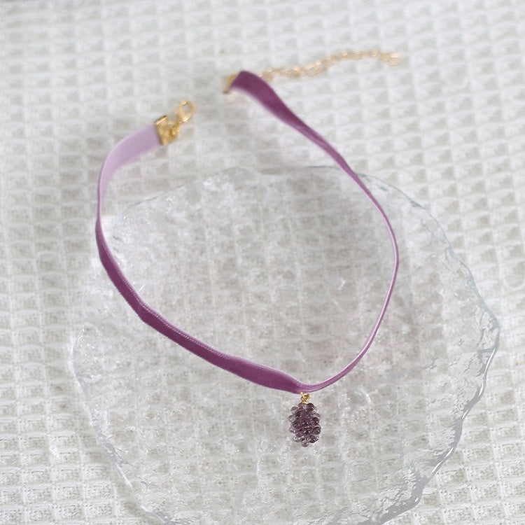 Purple Pendant Sweet Grape Choker Lolita / Green