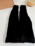Warmers Slouch Black Leg Fuzzy Y2K -