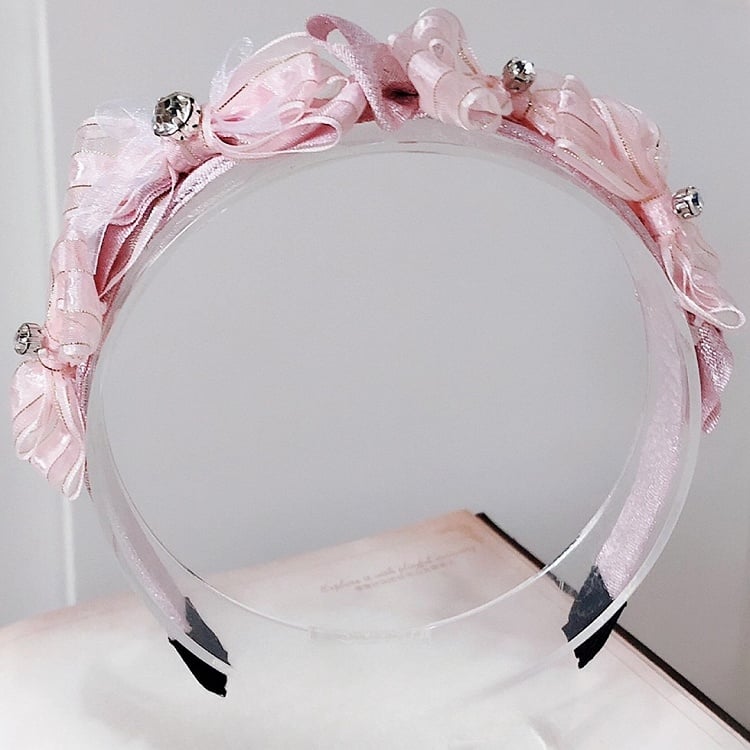 Rhinestone Decorated Pink/Blue Bowknot KC Lolita Sweet