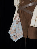 White Red Creamy Kerchief Blue /